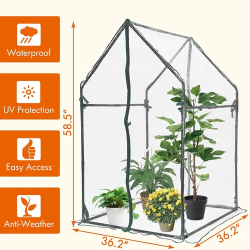 Miniatura 2 de Gardzen Mini invernadero resistente portátil, casa verde, tienda de campaña transparente, pequeño invernadero para plantas de interior y exterior