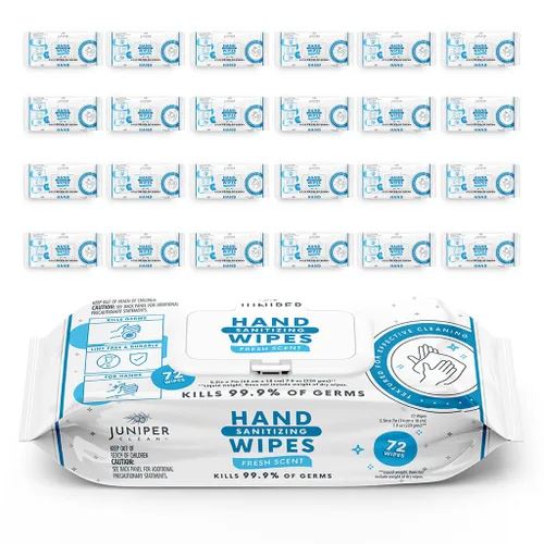 Miniatura 9 de Juniper CLEAN Toallitas desinfectantes para manos, 432 unidades de flujo suave (paquete de 6)