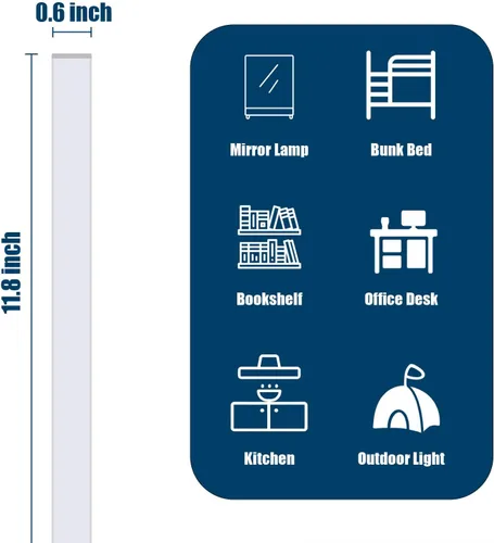 Miniatura 5 de DWEPTU Paquete de 2 Luces LED Debajo del Gabinete Regulables Luces Debajo del Gabinete con Alimentación USB para Luz de Armario Barra de Luz Debajo