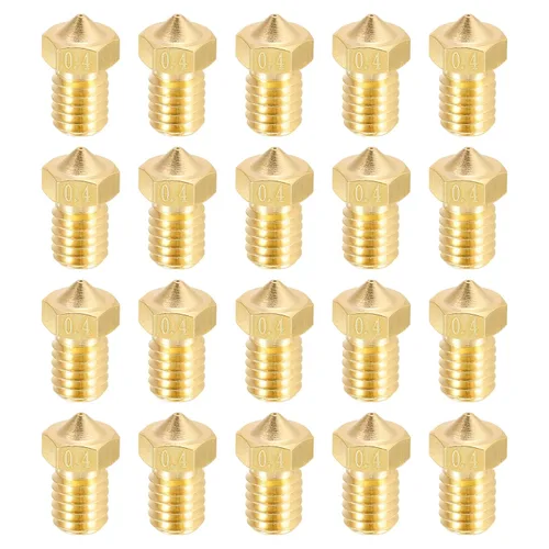 Miniatura 7 de uxcell 20 boquillas de impresora 3D, boquilla de latón de 0.004 in, cabezal de impresión extrusora para impresora 3D M6 de 0.069 in