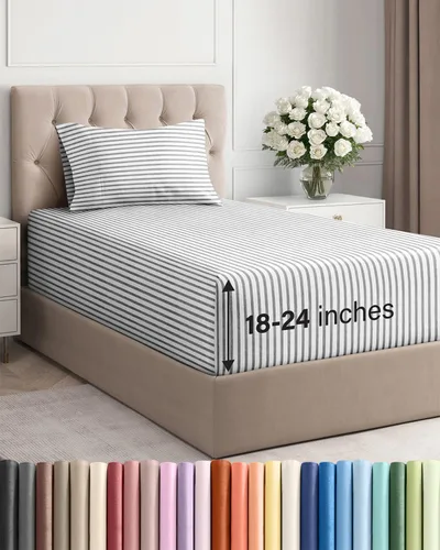 Miniatura 83 de Sábanas King divididas con bolsillos extra profundos, sábanas transpirables y refrescantes de 5 piezas, sábanas de lujo para hotel, suaves, sin 22