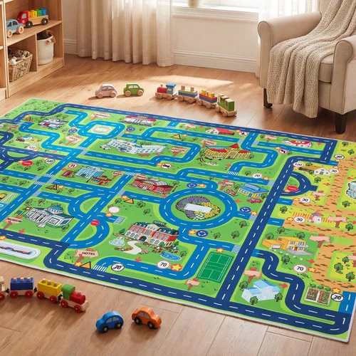 Miniatura 6 de Esup Alfombras antideslizantes de 4 x 6 pies para niños, perfectas para salas de juegos, dormitorios y guarderías, alfombra de seguridad extra