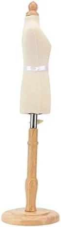 Miniatura 8 de Eujgoov Maniquí de vestido femenino de muñeca, forma de vestido de costura, forma de vestido femenino, forma de torso, madera de haya con base
