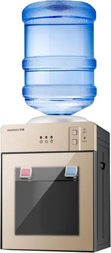 Miniatura 11 de Dispensador de enfriador de agua de carga superior, dispensador eléctrico de agua fría caliente de escritorio de 5 galones, agua hirviendo con Azul