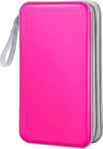 Miniatura 7 de Funda Cartera para CD, capacidad para 80 DVD VCD medios Blu-ray, estuche cartera soporte organizador de almacenamiento (verde oscuro)