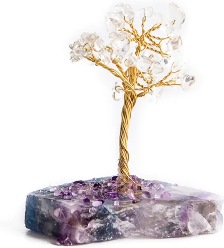 Miniatura 16 de YGLINE Bonsái de siete chakras, Feng Shui, árbol de dinero, equilibrio de chakras, reiki, sanación de cristal de aura, limpieza de cristal EMF