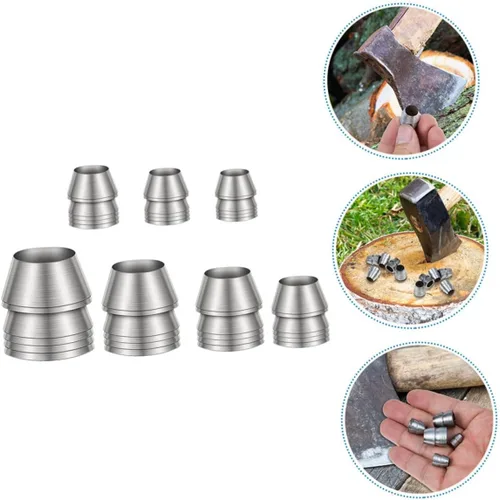 Miniatura 7 de DOITOOL 7 Uds. Herramientas de uñas de metal expandido, accesorios de uñas de mango de madera, cuñas cuñas para cuñas cónicas para hierro, cuña