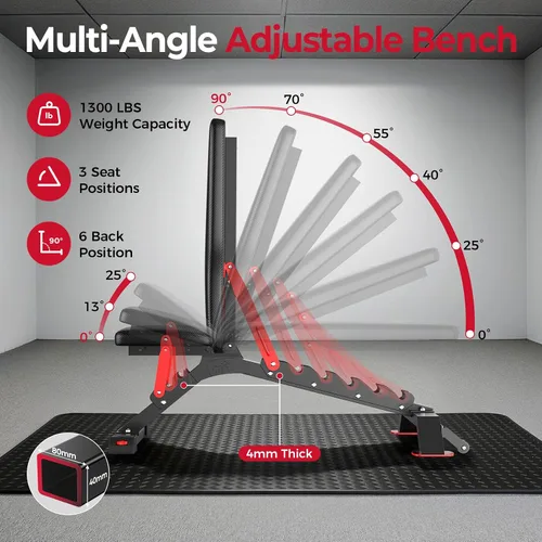 Miniatura 7 de Sportsroyals Jaula de Potencia, Rack de Potencia Multifuncional de 1600 libras con Sistema de Cruce de Cable Ajustable y Más Accesorios de Azul