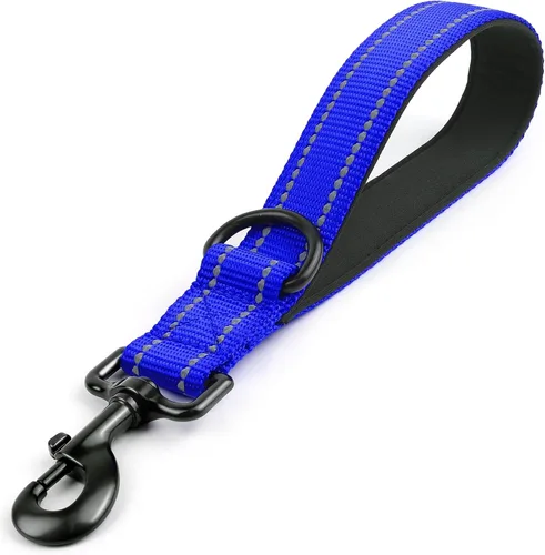 Miniatura 11 de Joytale Correa corta fuerte para perro de 18 pulgadas, 1.2 pulgadas de ancho, resistente, mango acolchado para control de tráfico, correa Negro