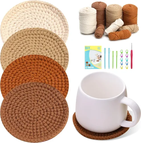 Miniatura 8 de UzecPk Kit de ganchillo de 7 piezas para principiantes, kit de ganchillo para adultos, kits de aprendizaje de ganchillo con relleno de ganchillo