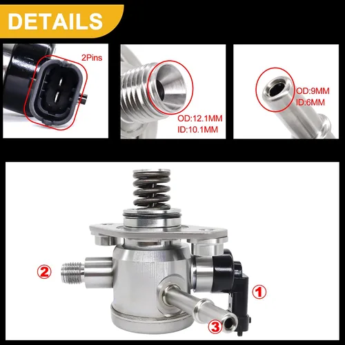 Miniatura 8 de Bomba de combustible mecánica de alta presión EP1028 compatible con Chevy Equinox, Malibu, Impala, Captiva, Orlando, GMC Terrain, Buick Lacrosse