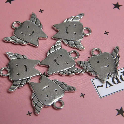 Miniatura 6 de Acxico 50 dijes de hadas tibetanos de plata para niños, 0.709 in, Plata