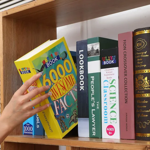 Miniatura 2 de Caja fuerte con libro de 6000 datos impresionantes con páginas reales, divertido libro de diversión con cerradura de combinación de 3 dígitos