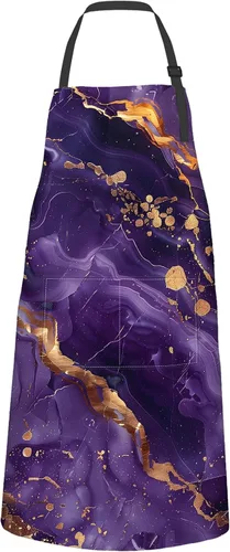Miniatura 8 de Delantal de cocina ajustable de tela Oxford con 2 bolsillos, delantal de cocina impermeable para hombres, mujeres, mamá, esposa, papá, regalo ideal