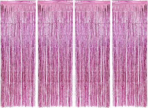 Miniatura 57 de Allgala 4PK Metálico Oropel-Fiesta Foto Telón Cortinas Puerta Franja Decoración-Turquesa-BD52312