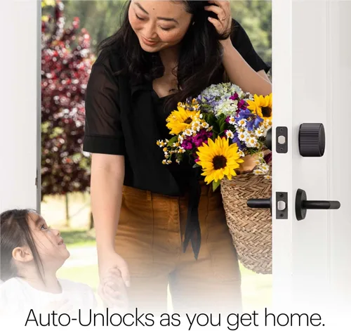 Miniatura 4 de August Home Cerradura inteligente Wi-Fi negra mate y teclado inteligente, cerradura de puerta sin llave para puerta de entrada delantera, ideal