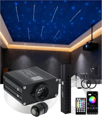 Miniatura 13 de Twinkle Starlight Headliner Light,16W 400pcs 6.5ft LED Star Kit de luz de fibra óptica de techo APP/Control remoto para coche/hogar/fiesta