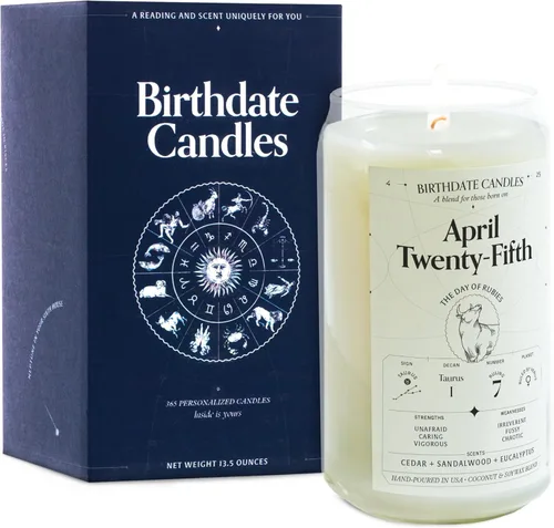 Miniatura 208 de Velas con fecha de nacimiento, 28 de octubre, velas perfumadas del zodiaco de Escorpio, regalo de cumpleaños, aroma a bergamota, canela y caoba