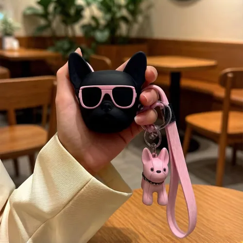 Miniatura 3 de Funda de silicona para audífonos de animales de dibujos animados, compatible con auriculares Airpods2 y Airpods, estilo hip hop, funda divertida