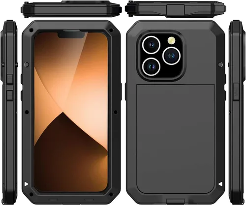 Miniatura 4 de Funda para iPhone 12 Pro Max, funda protectora de cuerpo completo 360, resistente, a prueba de golpes, funda de metal de aluminio con protector