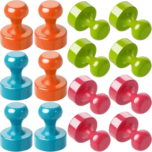Miniatura 31 de 24 imanes de nevera, imanes para refrigerador, pequeños imanes fuertes, imanes de pizarra blanca para refrigerador, pasadores magnéticos para Negro