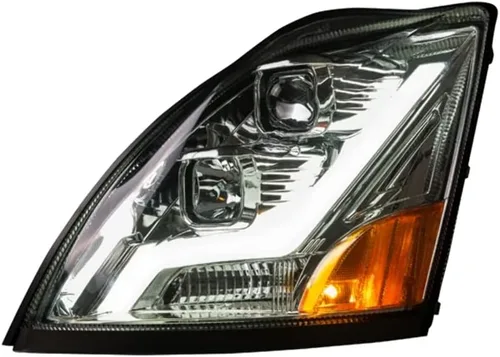 Miniatura 3 de Fortpro Faro de carcasa cromada con barra de luz Compatible con Volvo VN/VNL - Ambos lados