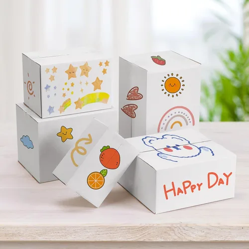 Miniatura 3 de Paquete de 40 cajas de envío pequeñas de 8 x 6 x 6 pulgadas, cajas de correo de cartón corrugado blanco para envío, embalaje de pequeñas empresas