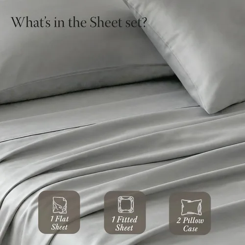 Miniatura 4 de Threadmill - Juego de sábanas de algodón egipcio para cama tamaño King Juego de sábanas de cama King 100% de algodón egipcio certificado Sábanas