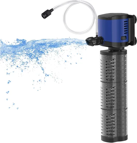 TARARIUM Filtro de acuario potente de 260 GPH para tanque de peces de 35 a 75 galones, fuente de estanque pequeña, bomba de agua sumergible