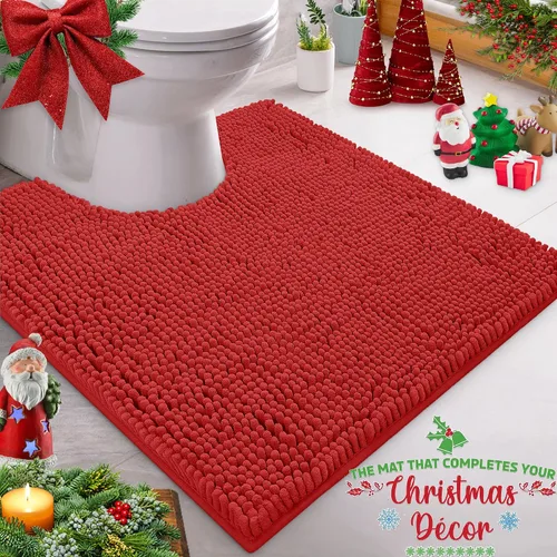 Miniatura 13 de LuxUrux Tapete de microfibra afelpada, de felpilla extrasuave, pelo largo de 1 pulgada, muy absorbente, para baño o ducha, lavar y secar a máquina