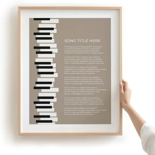 Miniatura 21 de Piano Keys Custom Songs Lyric Wall Art Print, Personalized Music Poster For Gallery Wall (Blue 11x14" Unframed Print)