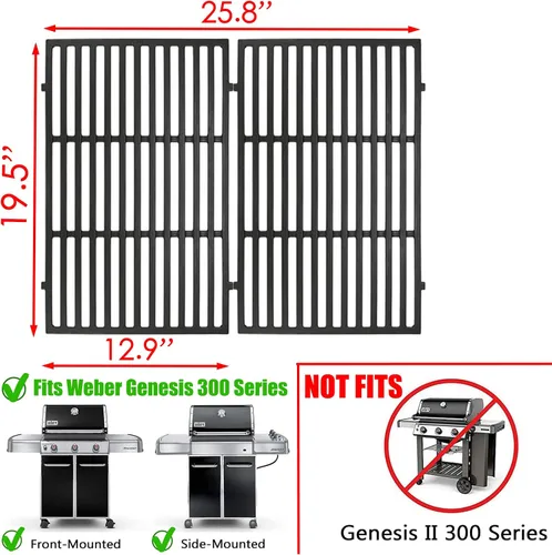 Miniatura 2 de 7524 Genesis Serie 300 Piezas de repuesto para rejillas Weber Grill Genesis E-310 E-320 E-330 S-310 S-320 S-330 EP-310 EP-320 EP-330 Weber Genesis