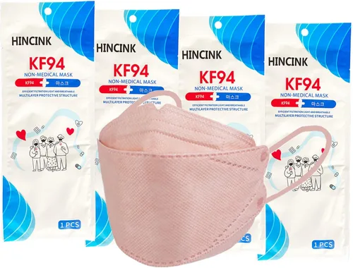 Paquete de 20 mascarillas KF94 negras empaquetadas individualmente, unisex, filtros de 4 capas para adultos y mayores, coloridos