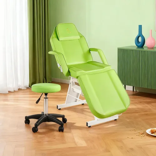 Miniatura 2 de Silla facial, silla de tatuaje, mesa de masaje de 73 pulgadas, cama de spa facial, cama de spa ajustable, equipo de salón de belleza facial Verde