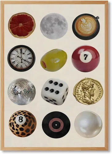 Miniatura 23 de Lucky Me Lucky You - Póster de 8 bolas en blanco y negro para decoración de habitación de niños, diseño retro inspirado en billar, decoración