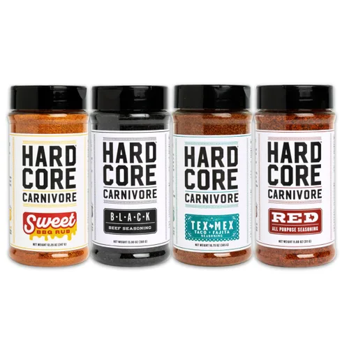 Miniatura 22 de Hardcore Carnivore Camo - Condimento de caza salvaje y cordero (agitador de 10.5 onzas) Bold Texas-Made Spice Blend para venado, alce, pato, cordero