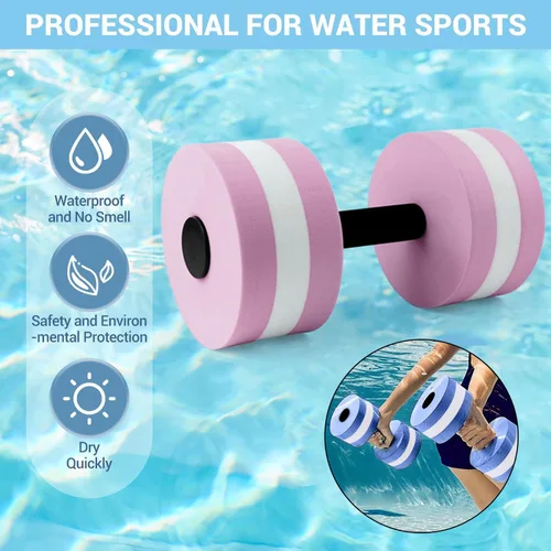 Miniatura 3 de Mancuernas de agua para ejercicio aeróbico de agua, mancuernas de espuma de resistencia para piscina, mancuernas acuáticas de EVA, barra de yoga