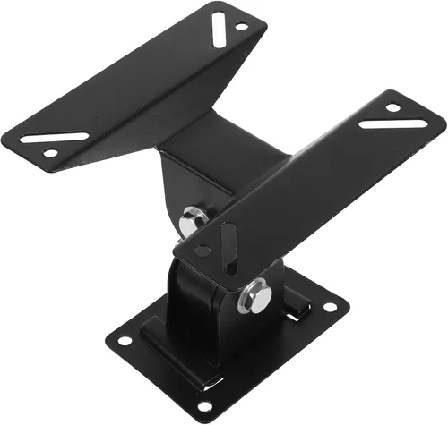 Toddmomy Soporte de pared para televisores y monitores, soporte de metal negro con soporte giratorio de inclinación, soporte de pantalla fijo que