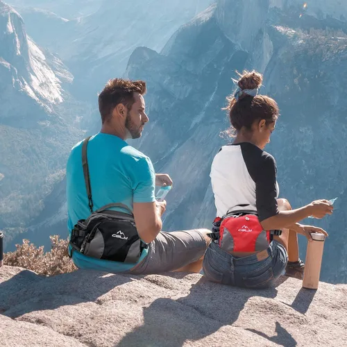 Miniatura 6 de Riñonera de senderismo con soporte para botella de agua para hombres y mujeres, al aire libre, caminar, correr, lumbar, para iPhone, iPod, Samsung