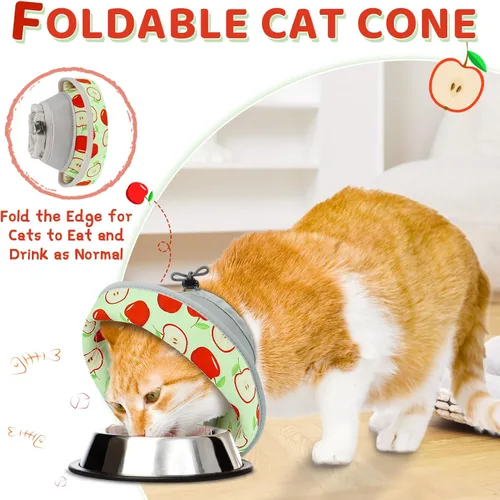 Miniatura 3 de Collar de cono de gato suave para dejar de lamer, ajustable, plegable, ligero, conos para gatitos después de la cirugía, recuperación para gatos