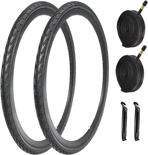 Miniatura 11 de Paquete de 2 neumáticos de bicicleta de 700 x 23C/25C/28C/35C/38C Plus tubos interiores de bicicleta, válvula Presta de 48mm o válvula Schrader
