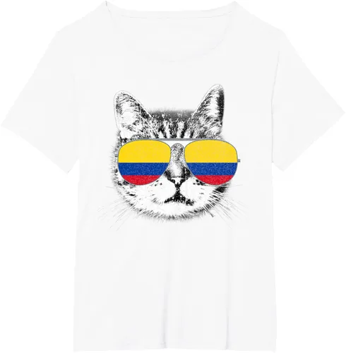 Miniatura 90 de Camisa de bandera de Colombia, orgullo colombiano, gato, hombres, mujeres, niños, camiseta de regalo