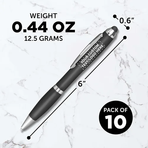Miniatura 5 de DISCOUNT PROMOS - Juego de 10 lápices ópticos personalizados, de plástico con tinta negra, ideal para oficina, negocios, ferias comerciales