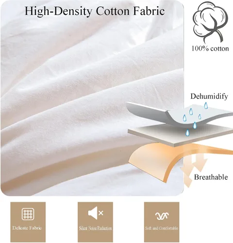 Miniatura 5 de ZTGL Lujoso edredón acolchado de plumas de ganso blanco, funda 100% algodón, hipoalergénica, edredón de plumas de ganso, calidez sin peso, para Gris