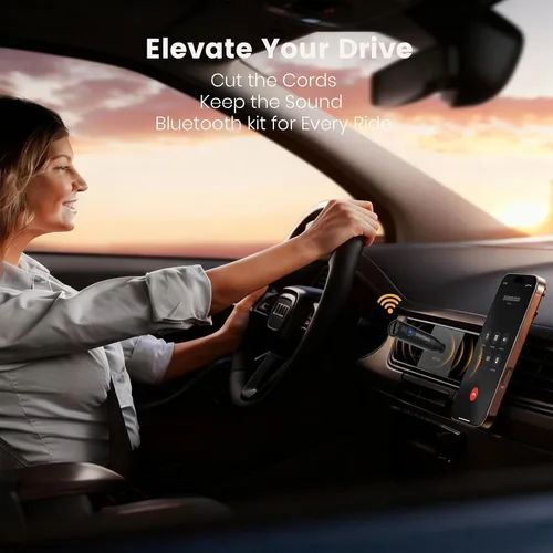Miniatura 4 de Maedhawk Adaptador auxiliar Bluetooth de 0.138 in para automóvil, [cancelación de ruido] Receptor Bluetooth 5.4 con micrófono integrado