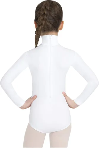 Miniatura 2 de Capezio Maillot básico de cuello alto de manga larga con broches para niña