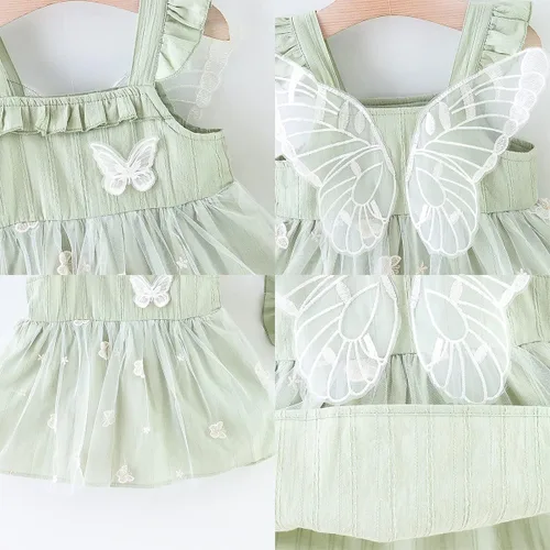 Miniatura 11 de Vestido tutú de verano para niñas pequeñas, sin espalda, vestido de princesa para fiesta de cumpleaños, vestido de verano con lazo floral