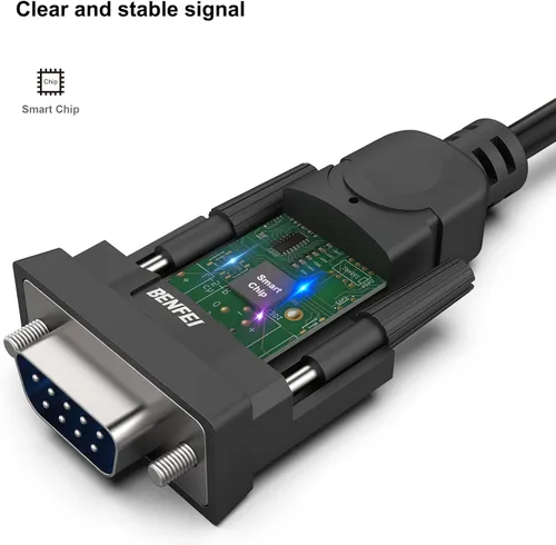 Miniatura 6 de BENFEI Cable adaptador USB a serie, 1.83 m USB a RS-232 macho (9 pines) DB9, chipset Prolific, compatible con Windows 11/10/8.1/8/7, Mac OS X 10.6