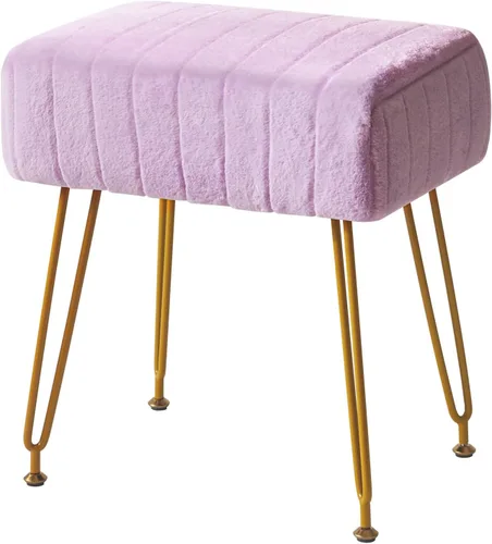 Miniatura 14 de IBUYKE Reposapiés Otomano Rectangular de Terciopelo, Taburete de Tocador de Maquillaje Mesa Auxiliar, Asiento de Mesa de Tocador de Terciopelo, Rosa
