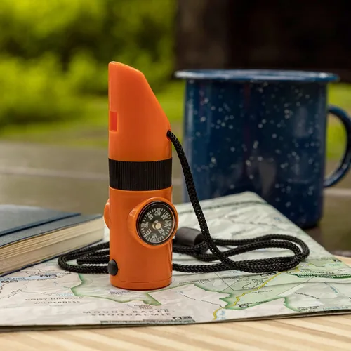 Miniatura 7 de Niños supervivencia al aire libre camping multi herramienta silbato brújula LED 7 en 1 linterna Verde